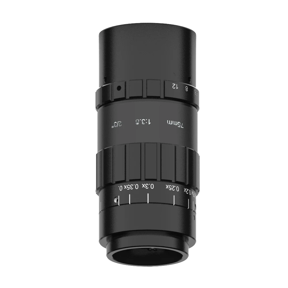 75mm, F3.8, 2/3", C-mount, Makro-Objektiv (250 mm (0.46X) bis 550 mm (0.16X)) (LS-MF7538M-ML)