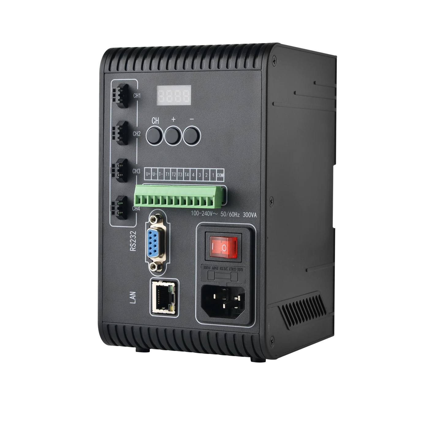 Controllore digitale di illuminazione a tensione costante, Strobe overdrive, 200W, 4 canali, connettore SMR-03V-B, Con porta GigE (LS-LEVD-200-4-PY)
